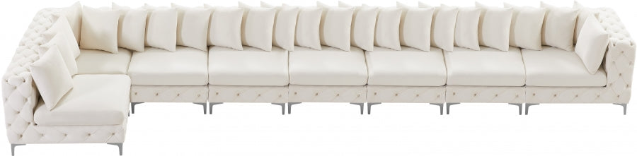 Tremblay Cream Velvet Modular Sectional from Meridian - Luna Furniture