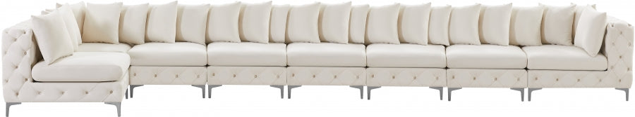 Tremblay Cream Velvet Modular Sectional from Meridian - Luna Furniture