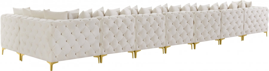 Tremblay Cream Velvet Modular Sectional from Meridian - Luna Furniture