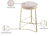 Tres Cream Velvet Counter Stool from Meridian - Luna Furniture