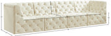 Tuft Cream Velvet Modular 128" Sofa from Meridian - Luna Furniture