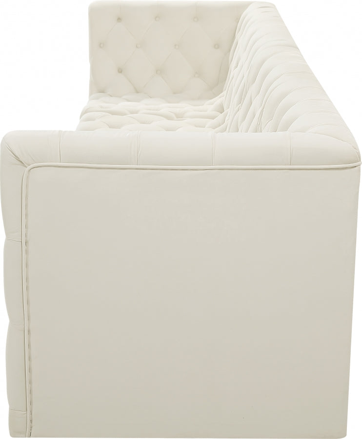 Tuft Cream Velvet Modular 128" Sofa from Meridian - Luna Furniture