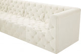 Tuft Cream Velvet Modular 128" Sofa from Meridian - Luna Furniture