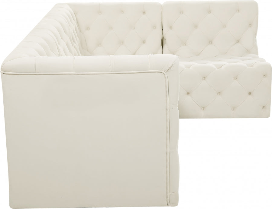 Tuft Cream Velvet Modular Sectional from Meridian - Luna Furniture