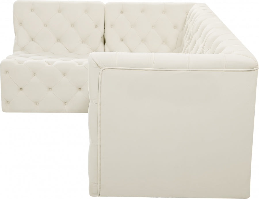 Tuft Cream Velvet Modular Sectional from Meridian - Luna Furniture