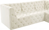 Tuft Cream Velvet Modular Sectional from Meridian - Luna Furniture