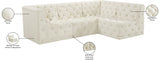 Tuft Cream Velvet Modular Sectional from Meridian - Luna Furniture