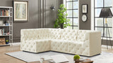 Tuft Cream Velvet Modular Sectional from Meridian - Luna Furniture