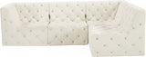 Tuft Cream Velvet Modular Sectional from Meridian - Luna Furniture