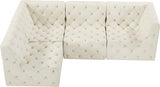 Tuft Cream Velvet Modular Sectional from Meridian - Luna Furniture