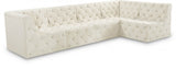 Tuft Cream Velvet Modular Sectional from Meridian - Luna Furniture