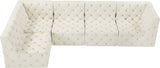 Tuft Cream Velvet Modular Sectional from Meridian - Luna Furniture