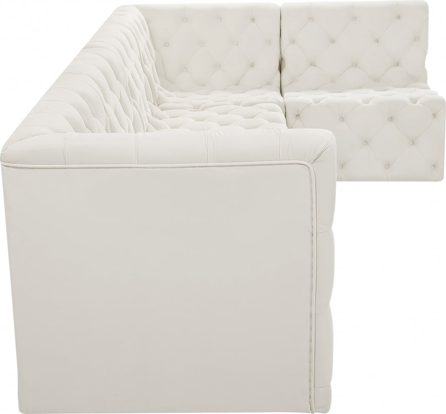 Tuft Cream Velvet Modular Sectional from Meridian - Luna Furniture