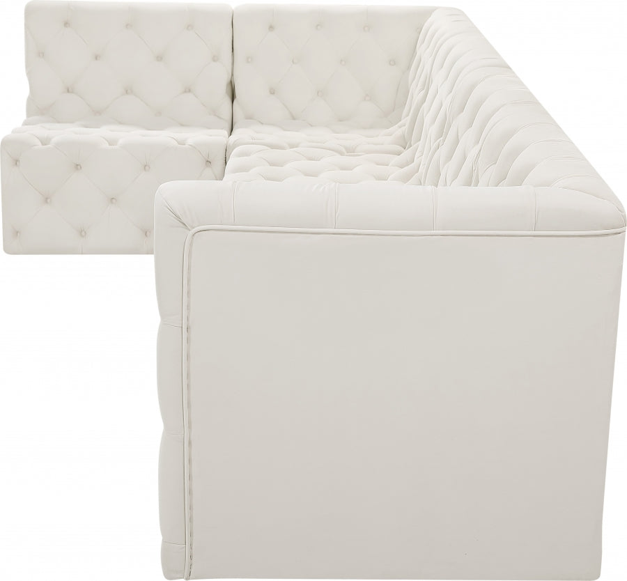 Tuft Cream Velvet Modular Sectional from Meridian - Luna Furniture