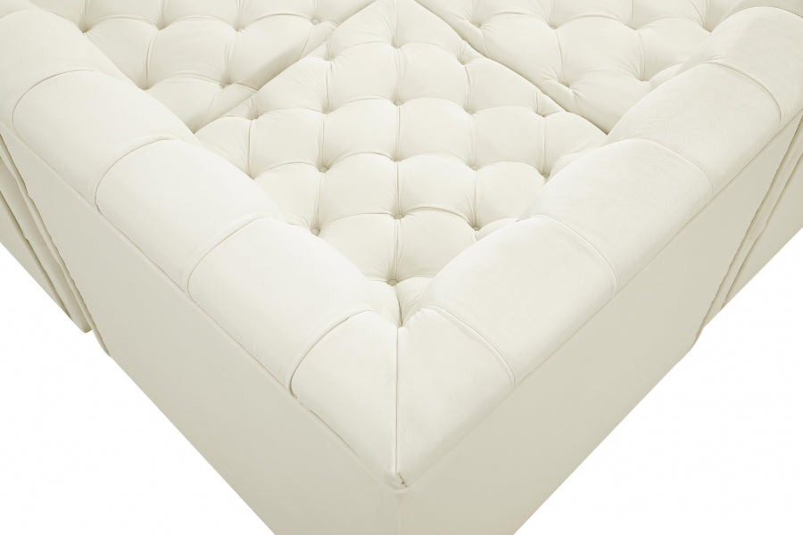 Tuft Cream Velvet Modular Sectional from Meridian - Luna Furniture