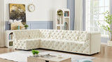 Tuft Cream Velvet Modular Sectional from Meridian - Luna Furniture