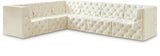 Tuft Cream Velvet Modular Sectional from Meridian - Luna Furniture