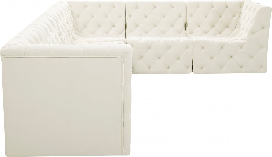 Tuft Cream Velvet Modular Sectional from Meridian - Luna Furniture