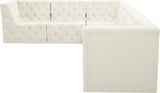 Tuft Cream Velvet Modular Sectional from Meridian - Luna Furniture