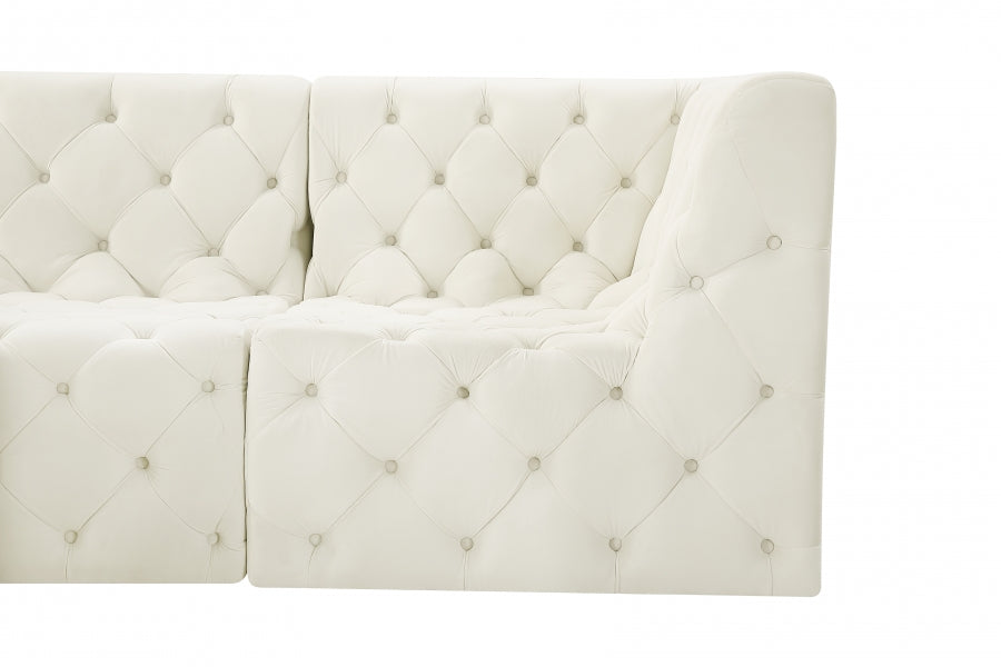 Tuft Cream Velvet Modular Sectional from Meridian - Luna Furniture