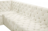 Tuft Cream Velvet Modular Sectional from Meridian - Luna Furniture