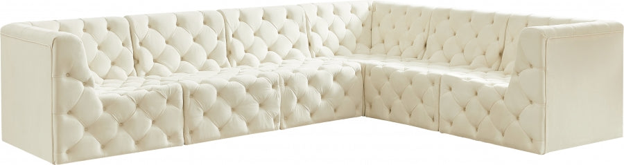 Tuft Cream Velvet Modular Sectional from Meridian - Luna Furniture