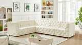 Tuft Cream Velvet Modular Sectional from Meridian - Luna Furniture