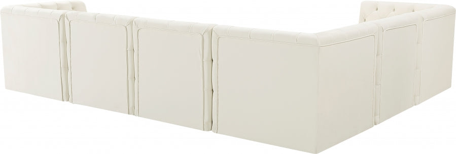 Tuft Cream Velvet Modular Sectional from Meridian - Luna Furniture