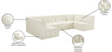 Tuft Cream Velvet Modular Sectional from Meridian - Luna Furniture