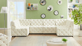 Tuft Cream Velvet Modular Sectional from Meridian - Luna Furniture