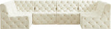 Tuft Cream Velvet Modular Sectional from Meridian - Luna Furniture