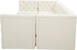 Tuft Cream Velvet Modular Sectional from Meridian - Luna Furniture