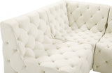 Tuft Cream Velvet Modular Sectional from Meridian - Luna Furniture