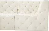 Tuft Cream Velvet Modular Sectional from Meridian - Luna Furniture