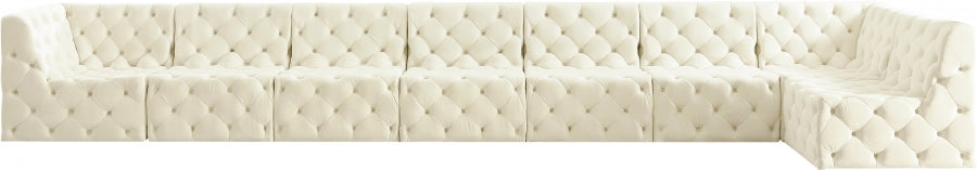 Tuft Cream Velvet Modular Sectional from Meridian - Luna Furniture