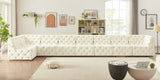 Tuft Cream Velvet Modular Sectional from Meridian - Luna Furniture