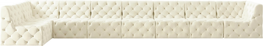 Tuft Cream Velvet Modular Sectional from Meridian - Luna Furniture