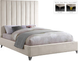 Via Cream Velvet Full Bed from Meridian - Luna Furniture