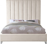 Via Cream Velvet Full Bed from Meridian - Luna Furniture