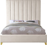 Via Cream Velvet Full Bed from Meridian - Luna Furniture