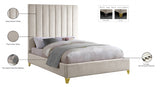 Via Cream Velvet King Bed from Meridian - Luna Furniture