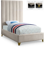 Via Cream Velvet Twin Bed from Meridian - Luna Furniture