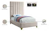 Via Cream Velvet Twin Bed from Meridian - Luna Furniture