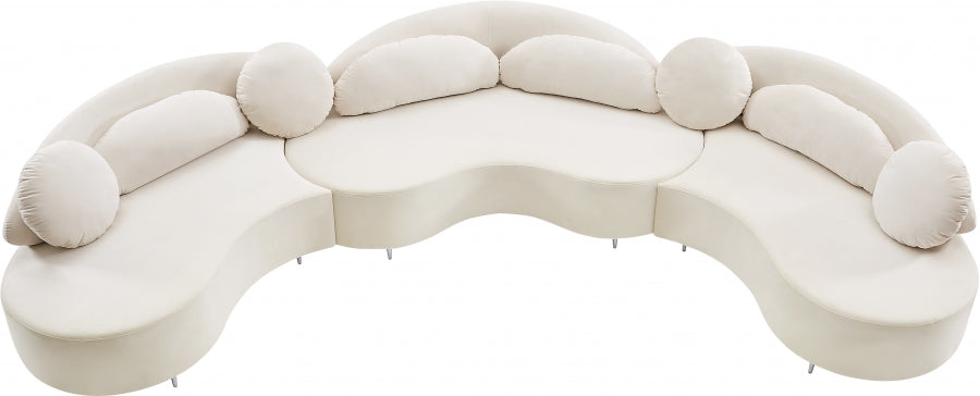 Vivacious Cream Velvet 3pc. Sectional from Meridian - Luna Furniture