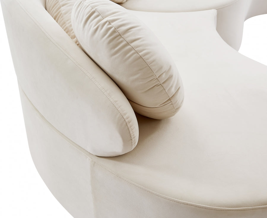 Vivacious Cream Velvet 3pc. Sectional from Meridian - Luna Furniture