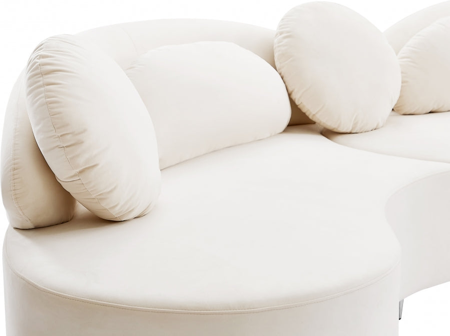 Vivacious Cream Velvet 3pc. Sectional from Meridian - Luna Furniture