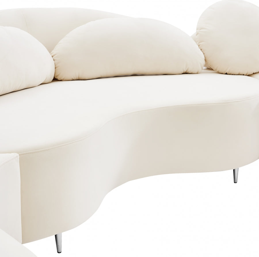 Vivacious Cream Velvet 3pc. Sectional from Meridian - Luna Furniture