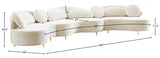 Vivacious Cream Velvet 3pc. Sectional from Meridian - Luna Furniture