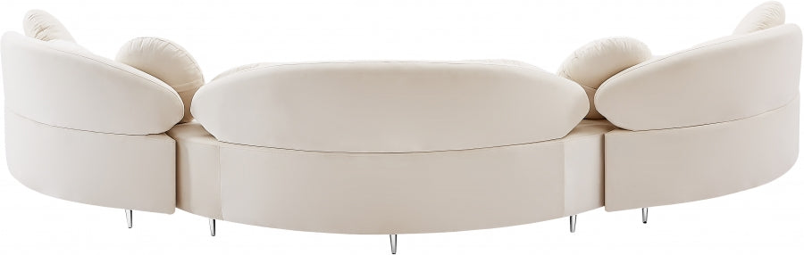 Vivacious Cream Velvet 3pc. Sectional from Meridian - Luna Furniture