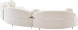 Vivacious Cream Velvet 3pc. Sectional from Meridian - Luna Furniture